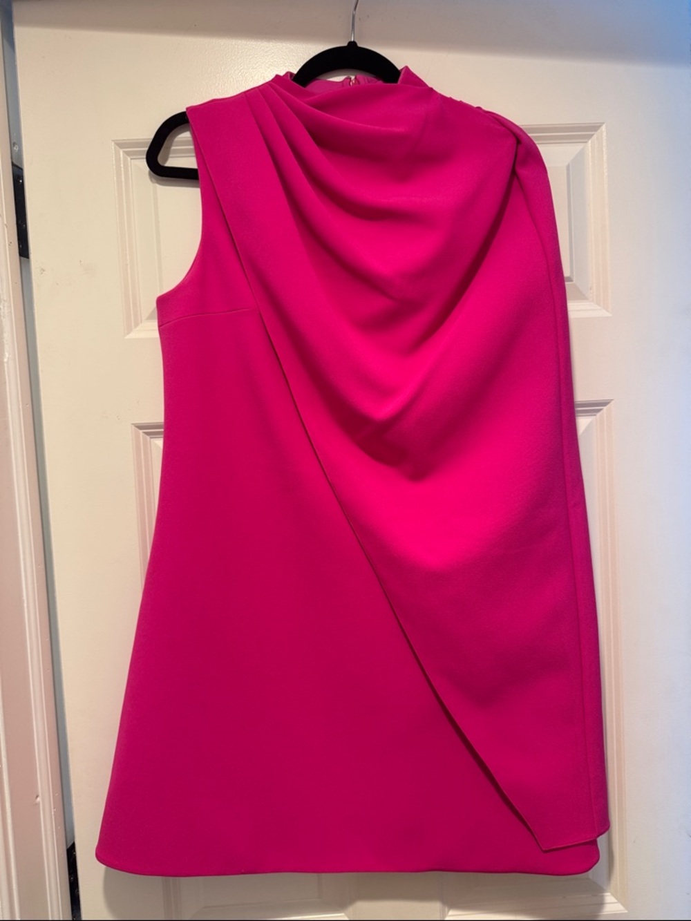 SAFIYAA Margareta Asymmetrical Cape Crepe Mini Dress - Picture 8 of 9